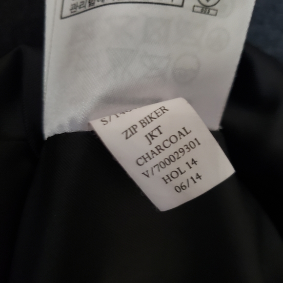 Gap Wool Charcoal Grey Zip Biker Jacket Size Med - Picture 8 of 9